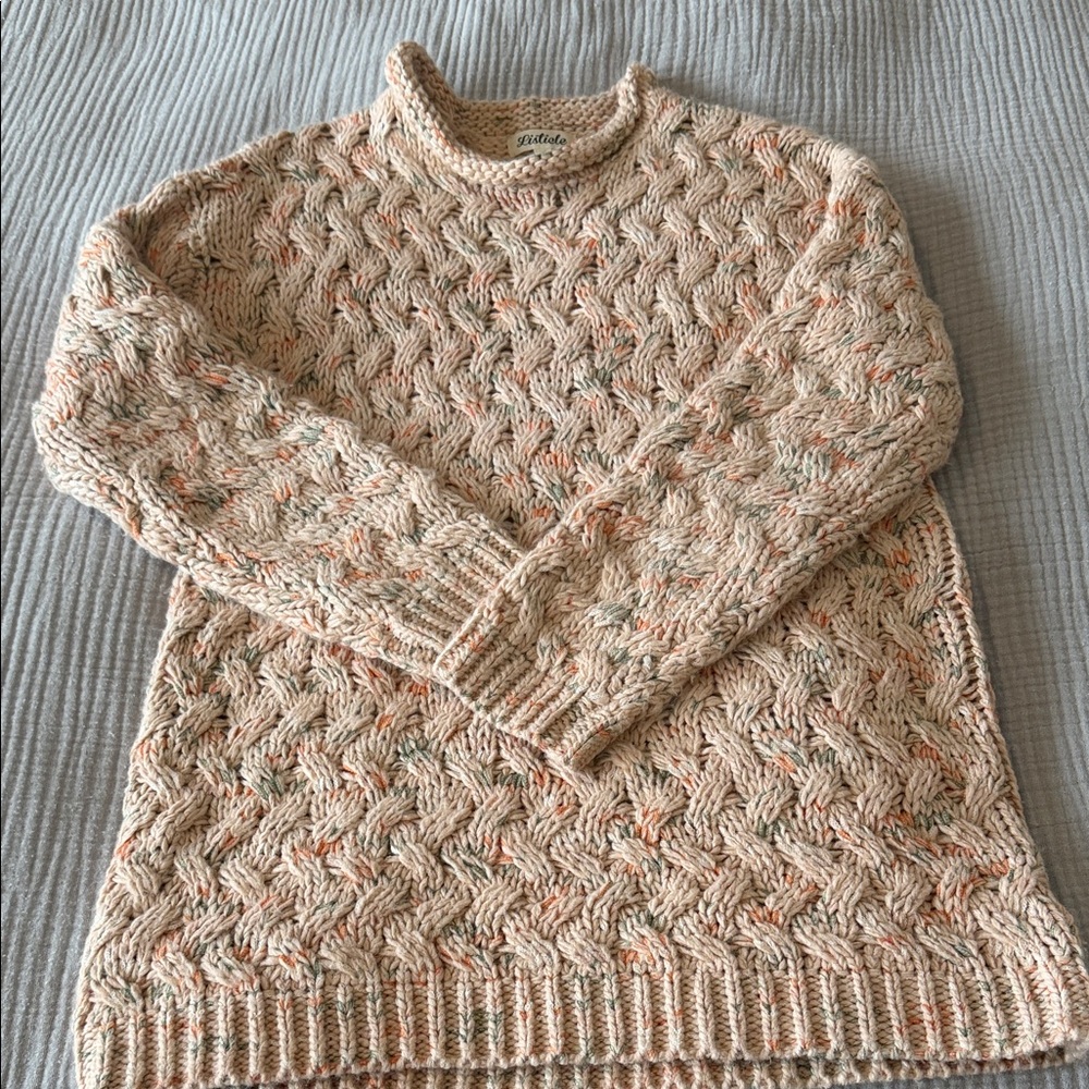 Listicle Women's Knit Sweater - Cream and Orange